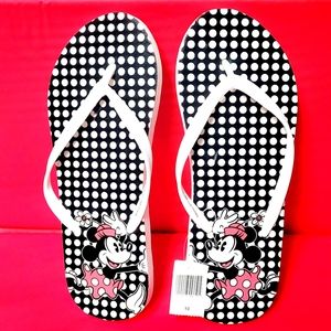Disney Parks Exclusive Minnie Mouse  Women's  Polka Dots Flip Flops size 10